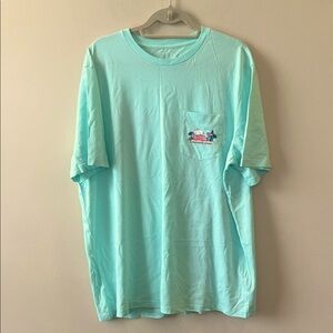 Vineyard Vines Graphic Pocket Tee Men’s‎ XL Whale Spring Break Logo Mint Green